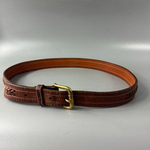 Wallaby Brown Leather Individually Handmade Belt, 36/90